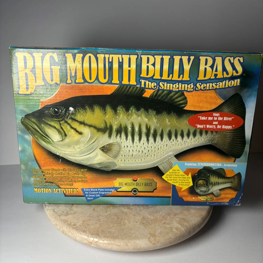 Gemmy Big Mouth Billy Bass   Green Singing Sensation Motion Activated 1999
